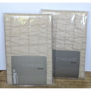 Nordstrom At Home Standard Pillow Sham Pucker Neutral Beige Tan (Set Of 2) NEW!